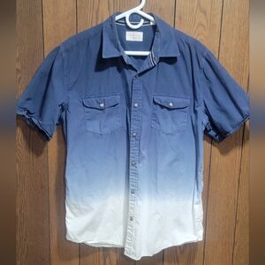 Weatherproof Blue and White Ombre Casual Shirt